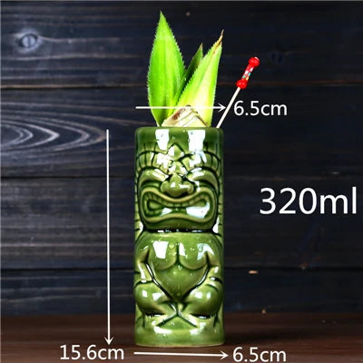 450ml Hawaii Tiki Ceramic Mug – Peralatan Minuman Bertemakan Tropika