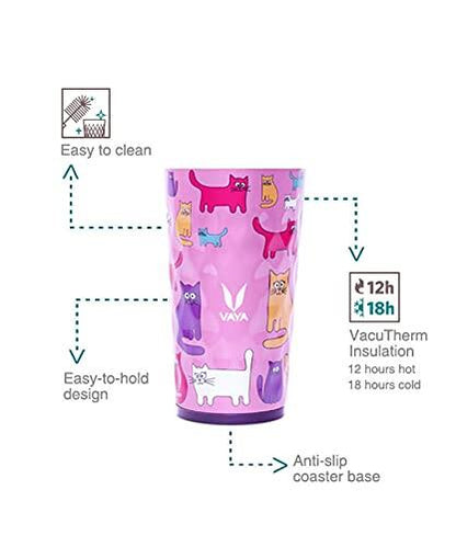 Drynk 350 ml 3 in 1 Vacuum Insulated Stainless Steel Gulper and Sipper Water Bottle (Tumbler+Sipper+Gulper) with 2 Cups, Thermos Flask