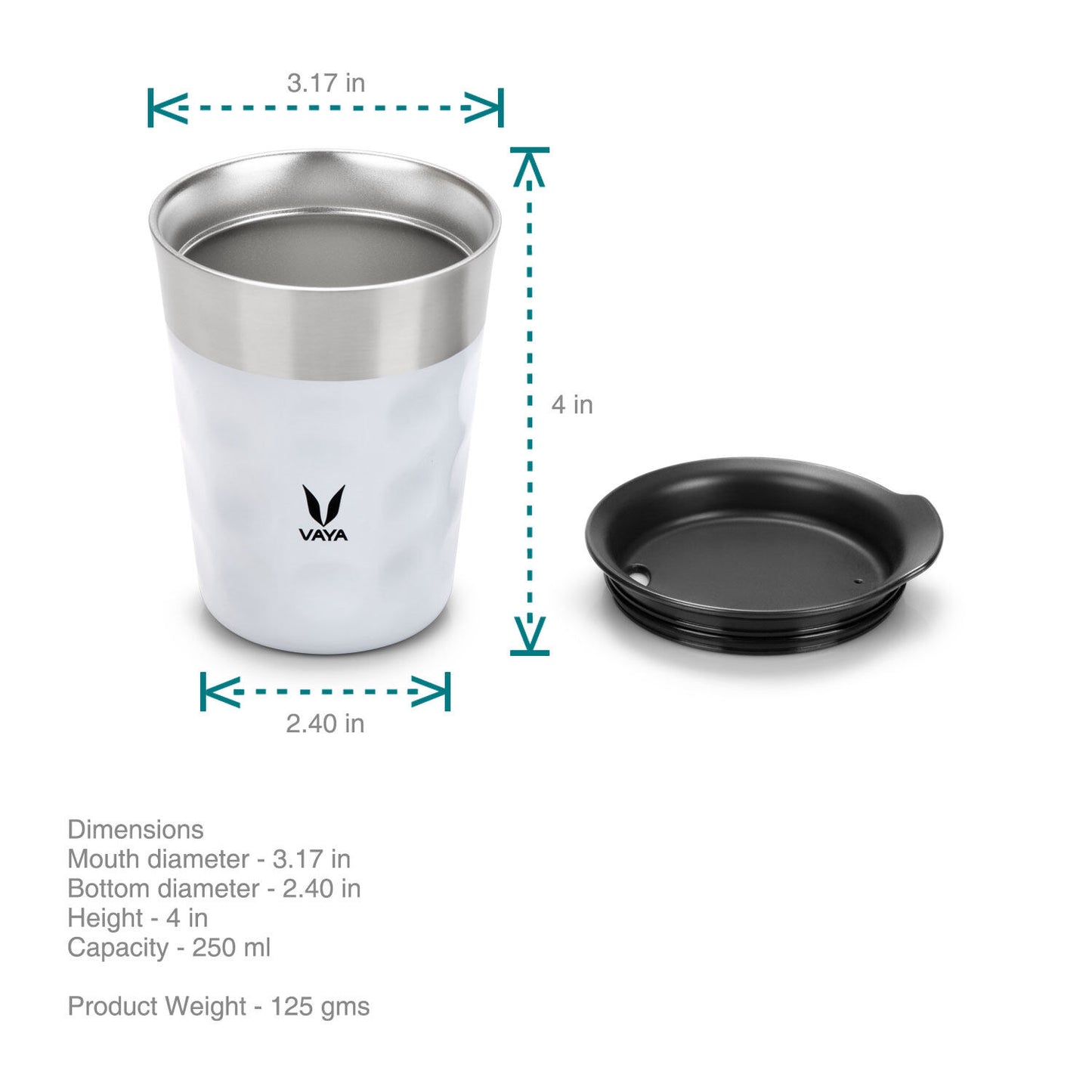 Tumbler Keluli Tahan Karat PopCup dengan Tudung, Mug Perjalanan Bertebat Vakum Dinding Dua Kali, 250ml 