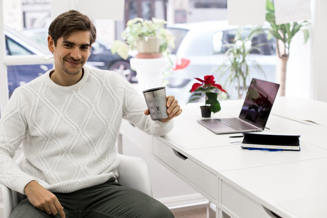 Tumbler Keluli Tahan Karat PopCup dengan Tudung, Mug Perjalanan Bertebat Vakum Dinding Dua Kali, 250ml 