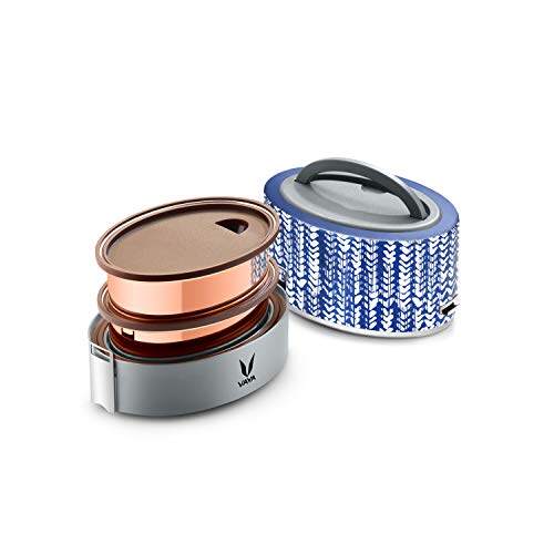 Tyffyn Copper-Finished Stainless Steel Lunch Box, 600 ml, 2 Containers