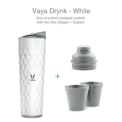Drynk 3 in 1 Stainless Steel Water Bottle (Tumbler+Sipper+Gulper) with 2 Cups, 600 ml