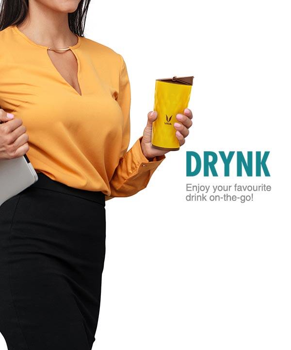 Drynk 350 ml Vacuum Insulated Stainless Steel Flask, Thermos Sipper Water Bottle (Tumbler+Sipper)
