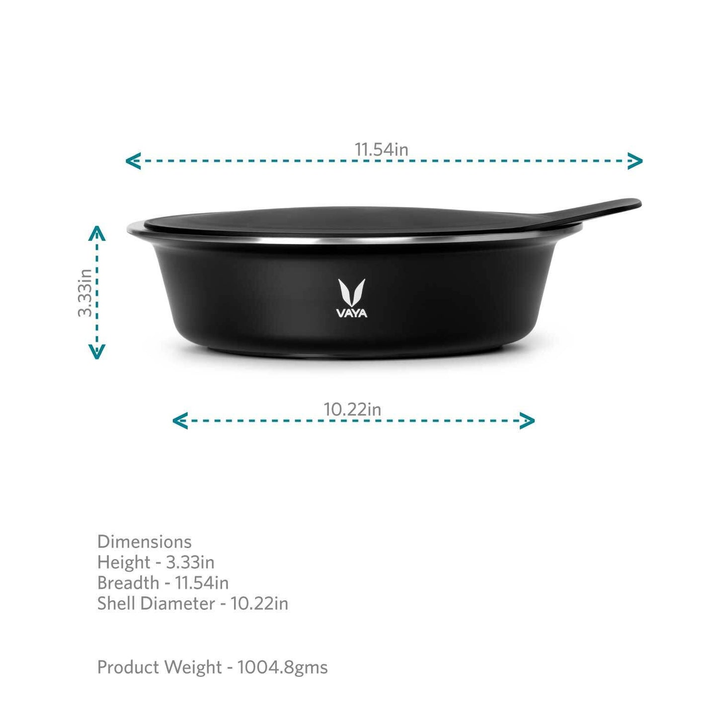 HauteCase - Kaserol Bertebat Keluli Tahan Karat Dengan Tudung | Periuk Kes Panas dan Bekas Makanan Termos | Kuali Periuk Kaserol Panas dengan Tudung 1.1L + Tudung Tindanan 