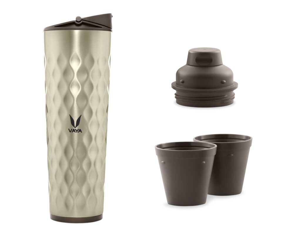 Drynk 3 in 1 Stainless Steel Water Bottle (Tumbler+Sipper+Gulper) with 2 Cups, 600 ml