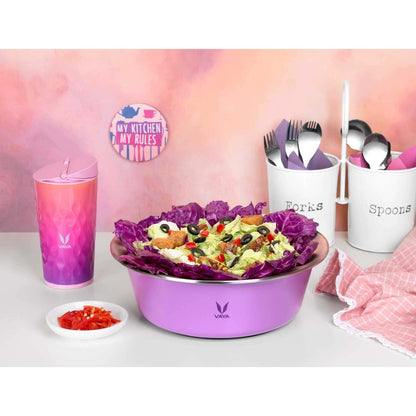 HauteCase - Kaserol Bertebat Keluli Tahan Karat Dengan Tudung | Periuk Kes Panas dan Bekas Makanan Termos | Kuali Periuk Kaserol Panas dengan Tudung 1.5L + Tudung Tindanan 