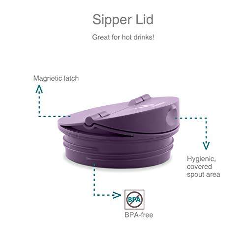 Drynk 600 ml Kelalang Keluli Tahan Karat Bertebat Vakum, Botol Air Penyedut Termos (Tumbler+Sipper) 