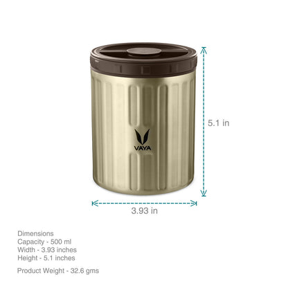 Simpan 500 ml - Bekas Makanan Keluli Tahan Karat Bertebat Vakum, Kotak Salad, Pembawa Makanan, Kotak Makan Tengahari Mudah Alih, Kotak Buah, 1 x 500 ml 