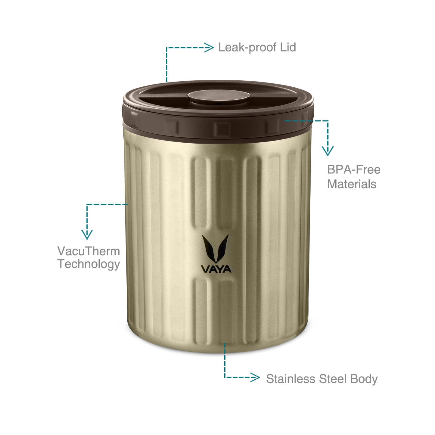 Simpan 500 ml - Bekas Makanan Keluli Tahan Karat Bertebat Vakum, Kotak Salad, Pembawa Makanan, Kotak Makan Tengahari Mudah Alih, Kotak Buah, 1 x 500 ml 