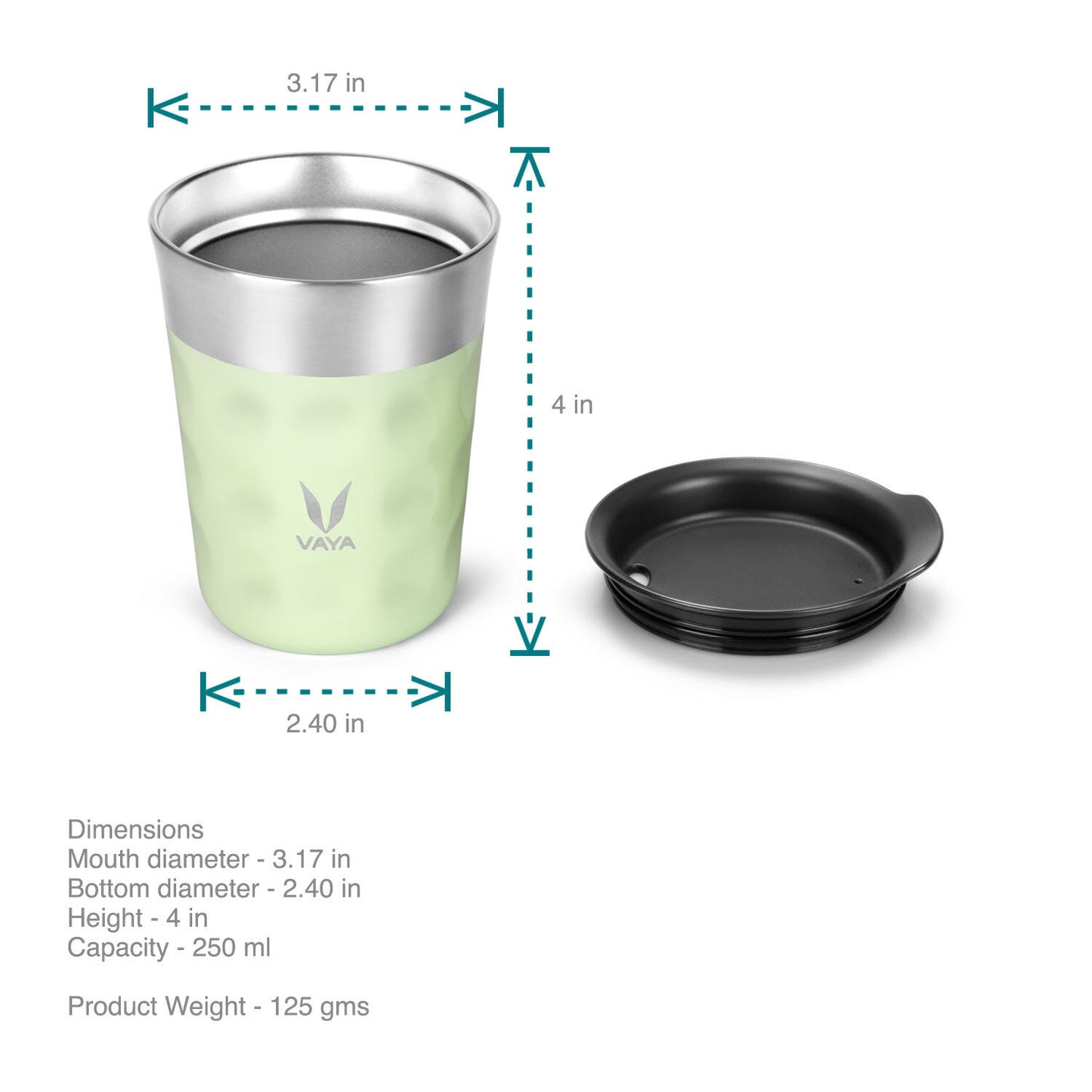 Tumbler Keluli Tahan Karat PopCup dengan Tudung, Mug Perjalanan Bertebat Vakum Dinding Dua Kali, 250ml 