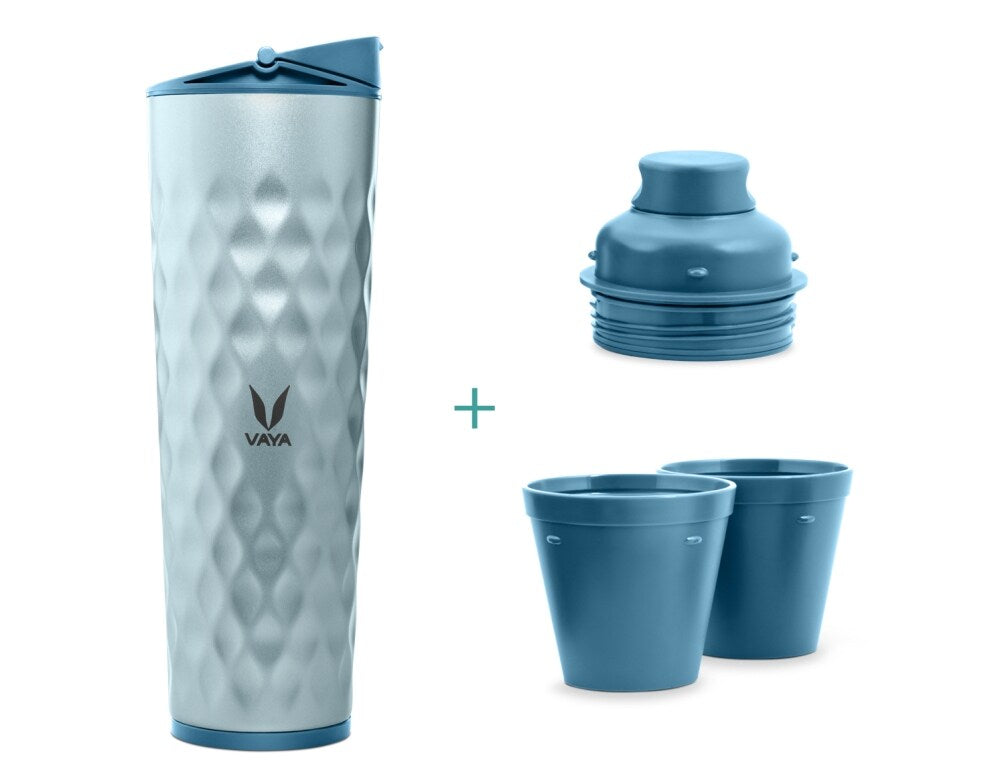 Drynk 3 in 1 Stainless Steel Water Bottle (Tumbler+Sipper+Gulper) with 2 Cups, 600 ml