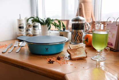 HauteCase - Kaserol Bertebat Keluli Tahan Karat Dengan Tudung | Periuk Kes Panas dan Bekas Makanan Termos | Kuali Periuk Kaserol Panas dengan Tudung 1.5L + Tudung Tindanan 