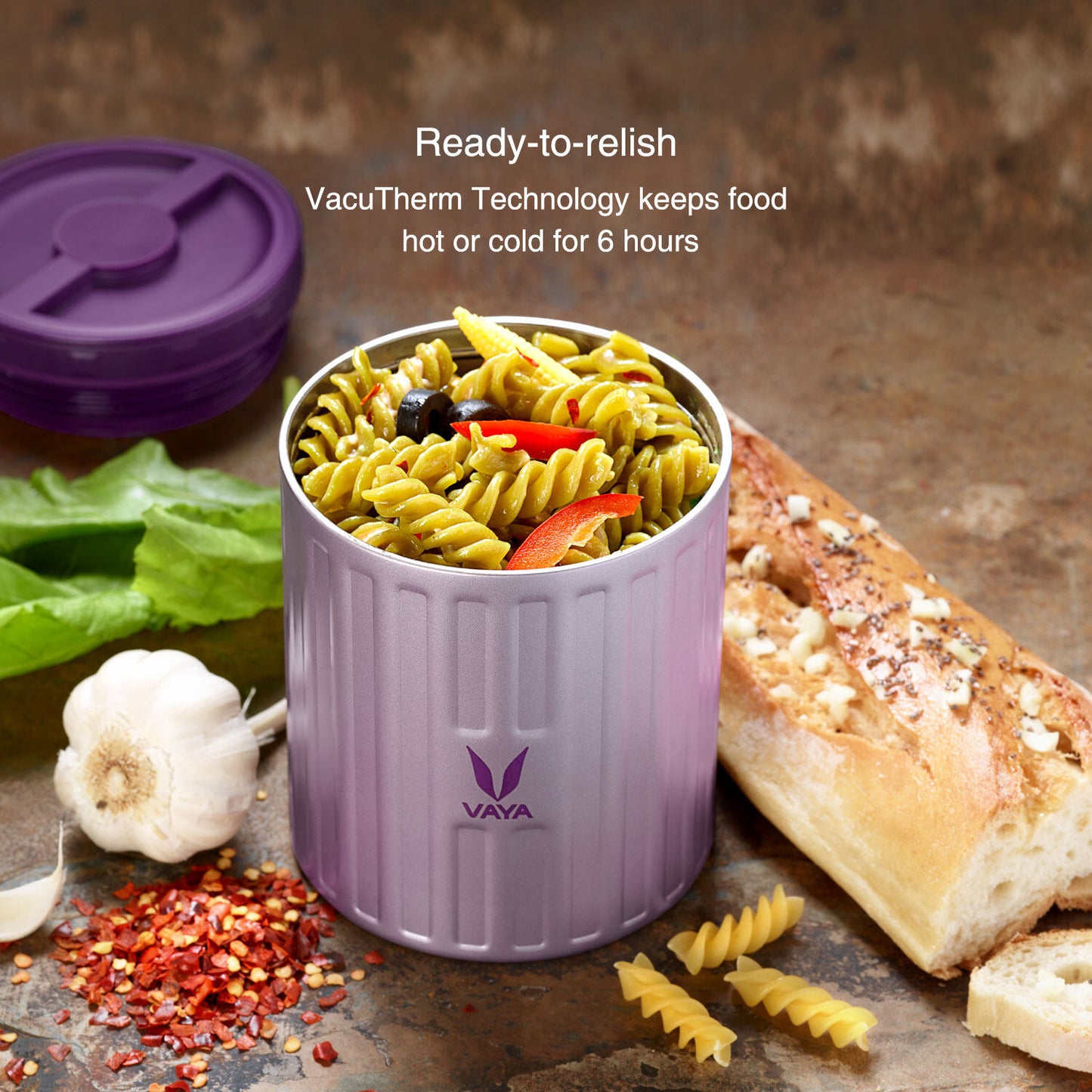 Simpan 500 ml - Bekas Makanan Keluli Tahan Karat Bertebat Vakum, Kotak Salad, Pembawa Makanan, Kotak Makan Tengahari Mudah Alih, Kotak Buah, 1 x 500 ml 