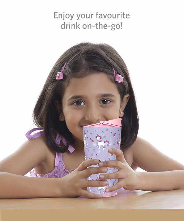 Drynk 350 ml Vacuum Insulated Stainless Steel Flask, Thermos Sipper Water Bottle (Tumbler+Sipper)