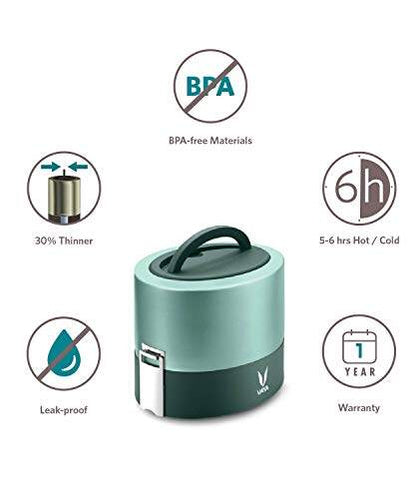 Tyffyn Copper-Finished Stainless Steel Lunch Box, 600 ml, 2 Containers