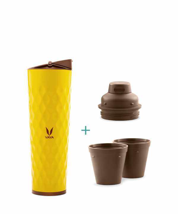 Drynk 3 in 1 Stainless Steel Water Bottle (Tumbler+Sipper+Gulper) with 2 Cups, 600 ml