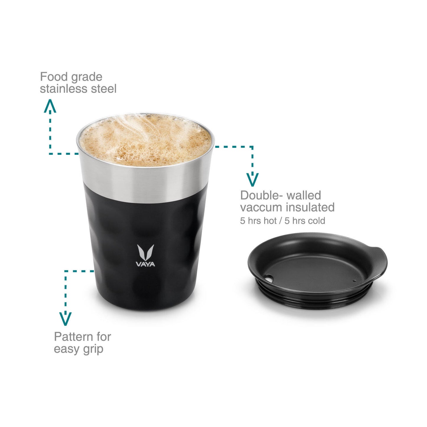 Tumbler Keluli Tahan Karat PopCup dengan Tudung, Mug Perjalanan Bertebat Vakum Dinding Dua Kali, 250ml 