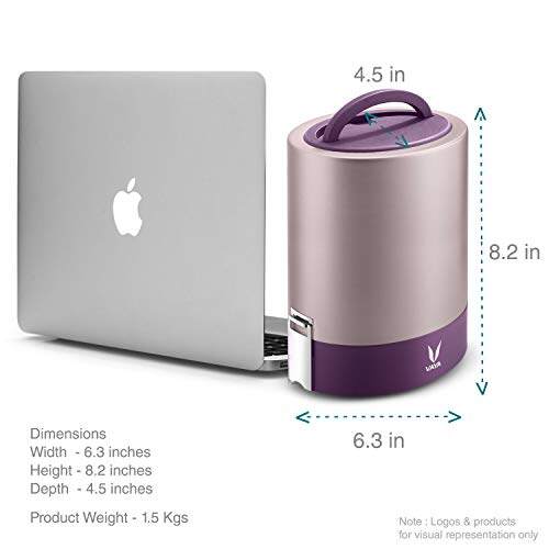 Tyffyn Jumbo Black Polished Stainless Steel Lunch Box Without Bagmat, 1300 ml, 4 Containers, Black