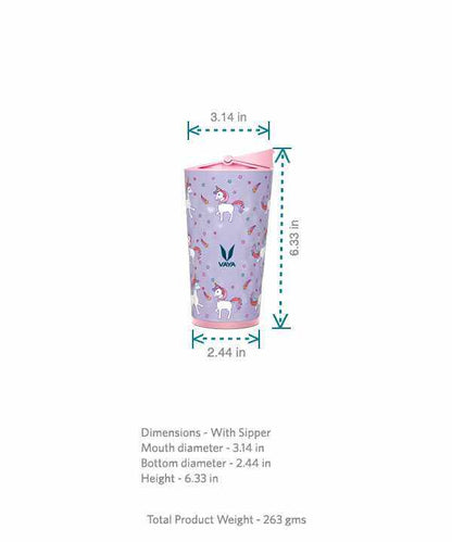 Drynk 350 ml Vacuum Insulated Stainless Steel Flask, Thermos Sipper Water Bottle (Tumbler+Sipper)