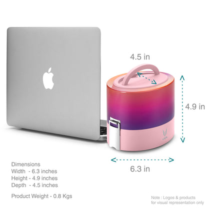 Tyffyn Copper-Finished Stainless Steel Lunch Box, 600 ml, 2 Containers