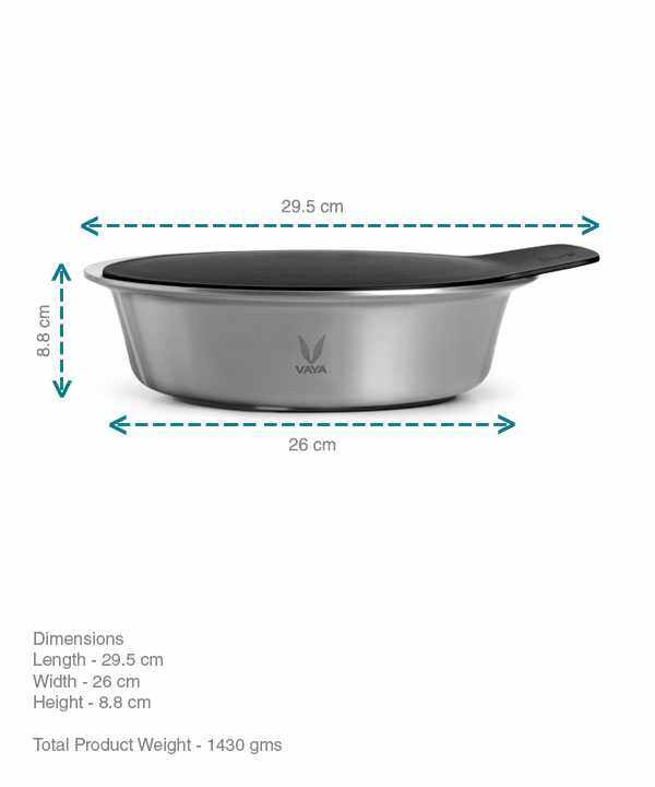 HauteCase - Kaserol Bertebat Keluli Tahan Karat Dengan Tudung | Periuk Kes Panas dan Bekas Makanan Termos | Kuali Periuk Kaserol Panas dengan Tudung 1.1L + Tudung Tindanan 