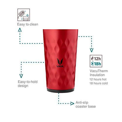 Drynk 350 ml Vacuum Insulated Stainless Steel Flask, Thermos Sipper Water Bottle (Tumbler+Sipper)