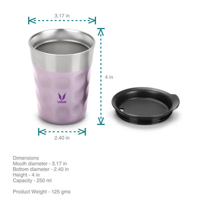 Tumbler Keluli Tahan Karat PopCup dengan Tudung, Mug Perjalanan Bertebat Vakum Dinding Dua Kali, 250ml 