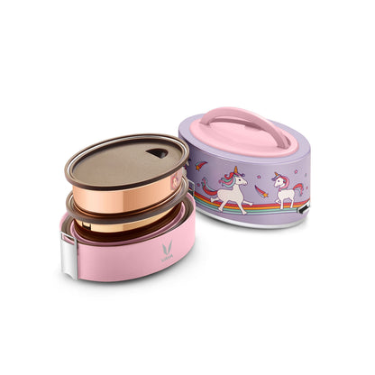 Tyffyn Copper-Finished Stainless Steel Lunch Box, 600 ml, 2 Containers