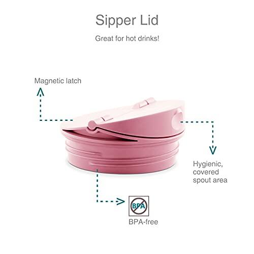 Drynk 350 ml 3 in 1 Vacuum Insulated Stainless Steel Gulper and Sipper Water Bottle (Tumbler+Sipper+Gulper) with 2 Cups, Thermos Flask