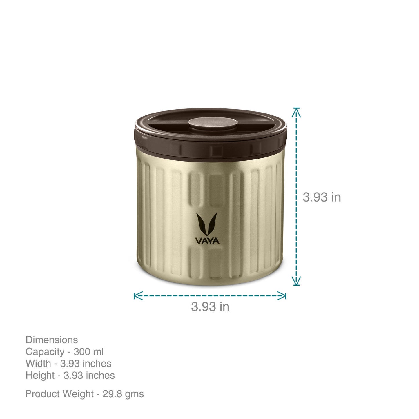 保鲜盒 300 毫升 - 真空隔热不锈钢餐盒、沙拉盒、餐盒、便携式午餐盒、水果盒，1 x 300 毫升
