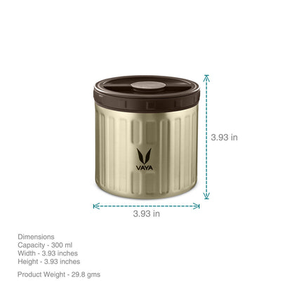 保鲜盒 300 毫升 - 真空隔热不锈钢餐盒、沙拉盒、餐盒、便携式午餐盒、水果盒，1 x 300 毫升