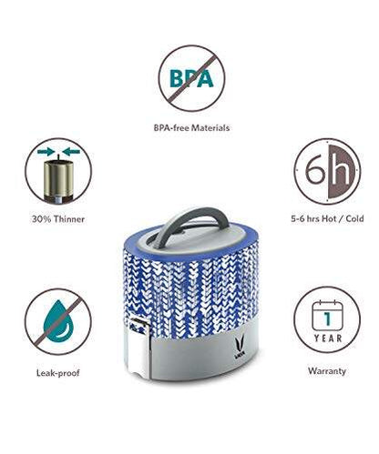 Tyffyn Copper-Finished Stainless Steel Lunch Box, 600 ml, 2 Containers