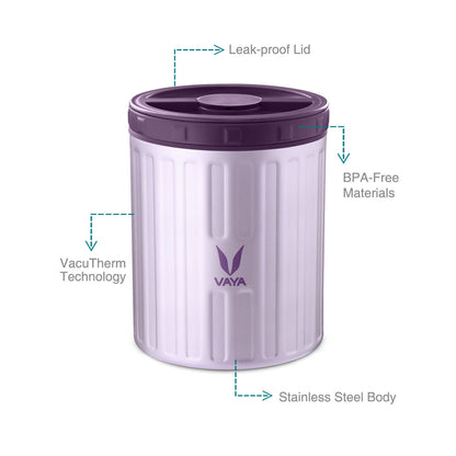 Simpan 500 ml - Bekas Makanan Keluli Tahan Karat Bertebat Vakum, Kotak Salad, Pembawa Makanan, Kotak Makan Tengahari Mudah Alih, Kotak Buah, 1 x 500 ml 