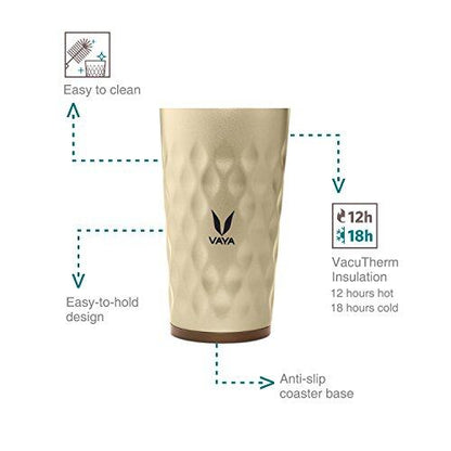 Drynk 350 ml Vacuum Insulated Stainless Steel Flask, Thermos Sipper Water Bottle (Tumbler+Sipper)