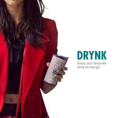 Drynk 350 ml 3 in 1 Vacuum Insulated Stainless Steel Gulper and Sipper Water Bottle (Tumbler+Sipper+Gulper) with 2 Cups, Thermos Flask