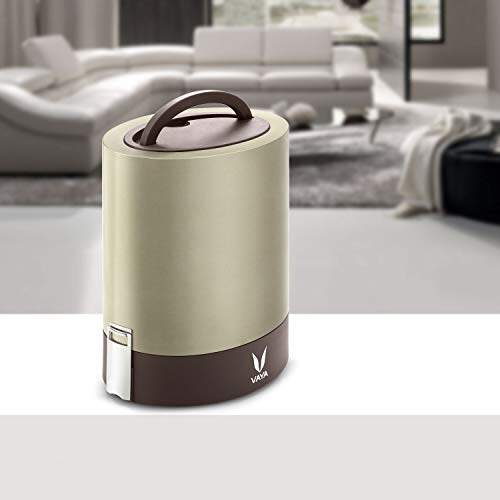 Tyffyn Jumbo Black Polished Stainless Steel Lunch Box Without Bagmat, 1300 ml, 4 Containers, Black