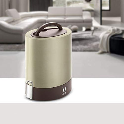 Tyffyn Jumbo Black Polished Stainless Steel Lunch Box Without Bagmat, 1300 ml, 4 Containers, Black