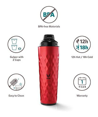 Drynk 3 in 1 Stainless Steel Water Bottle (Tumbler+Sipper+Gulper) with 2 Cups, 600 ml