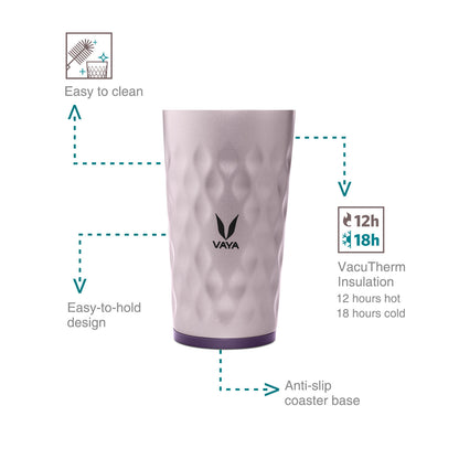 Drynk 350 ml Vacuum Insulated Stainless Steel Flask, Thermos Sipper Water Bottle (Tumbler+Sipper)