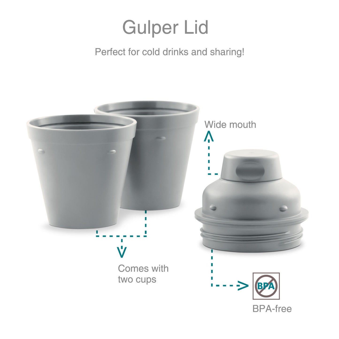 Drynk 350 ml 3 in 1 Vacuum Insulated Stainless Steel Gulper and Sipper Water Bottle (Tumbler+Sipper+Gulper) with 2 Cups, Thermos Flask