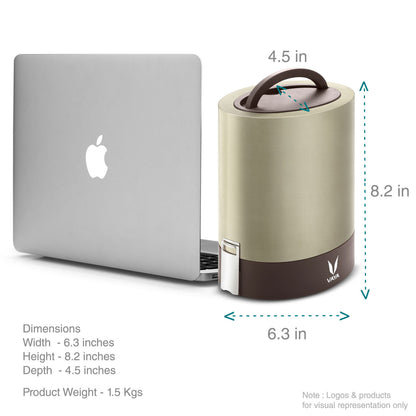 Tyffyn Jumbo Copper-Finished Stainless Steel Lunch Box Without Bagmat, 1300 ml, 4 Containers