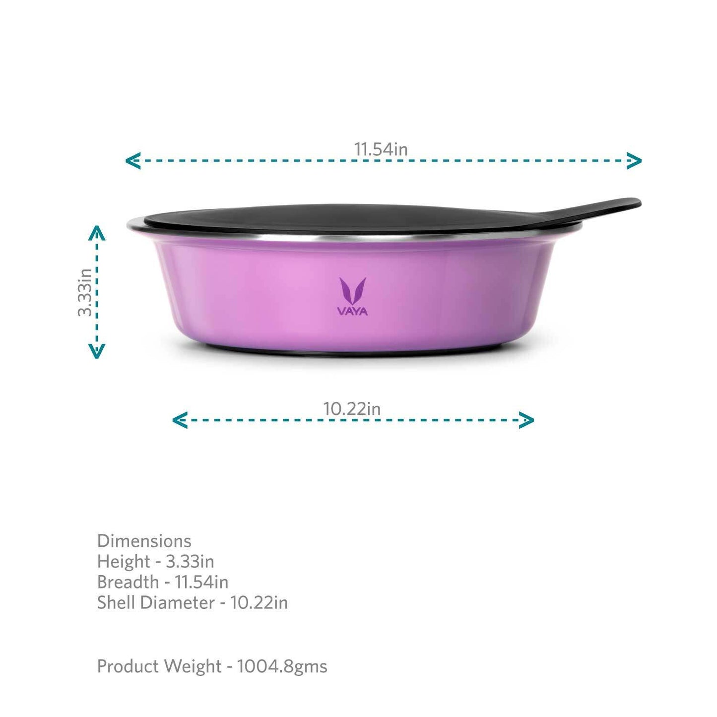 HauteCase - Kaserol Bertebat Keluli Tahan Karat Dengan Tudung | Periuk Kes Panas dan Bekas Makanan Termos | Kuali Periuk Kaserol Panas dengan Tudung 1.1L + Tudung Tindanan 