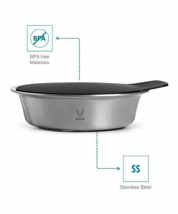 HauteCase - Kaserol Bertebat Keluli Tahan Karat Dengan Tudung | Periuk Kes Panas dan Bekas Makanan Termos | Kuali Periuk Kaserol Panas dengan Tudung 1.1L + Tudung Tindanan 