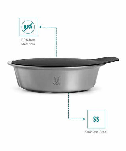 HauteCase - Kaserol Bertebat Keluli Tahan Karat Dengan Tudung | Periuk Kes Panas dan Bekas Makanan Termos | Kuali Periuk Kaserol Panas dengan Tudung 1.1L + Tudung Tindanan 