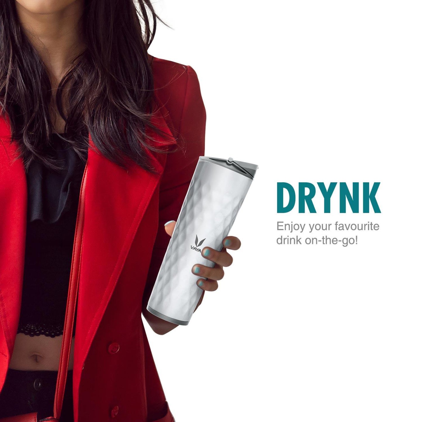Drynk 3 in 1 Stainless Steel Water Bottle (Tumbler+Sipper+Gulper) with 2 Cups, 600 ml