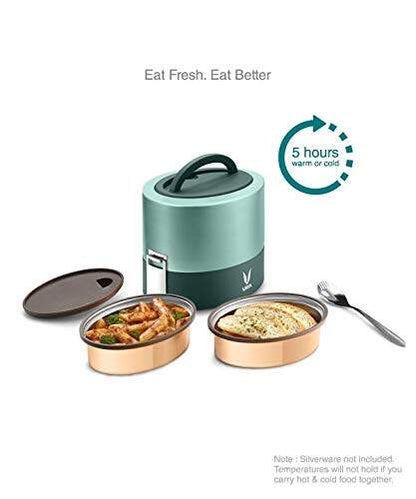 Tyffyn Copper-Finished Stainless Steel Lunch Box, 600 ml, 2 Containers