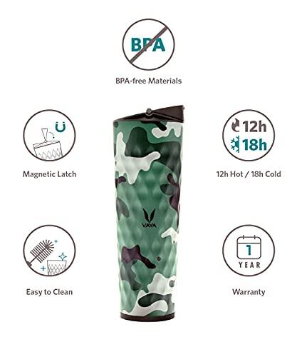 Drynk 3 in 1 Stainless Steel Water Bottle (Tumbler+Sipper+Gulper) with 2 Cups, 600 ml