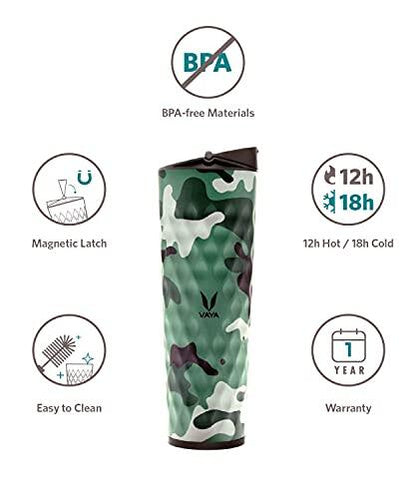 Drynk 3 in 1 Stainless Steel Water Bottle (Tumbler+Sipper+Gulper) with 2 Cups, 600 ml