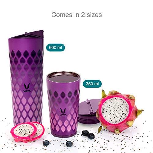 Drynk 600 ml Kelalang Keluli Tahan Karat Bertebat Vakum, Botol Air Penyedut Termos (Tumbler+Sipper) 