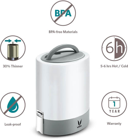 Tyffyn Jumbo Copper-Finished Stainless Steel Lunch Box Without Bagmat, 1300 ml, 4 Containers